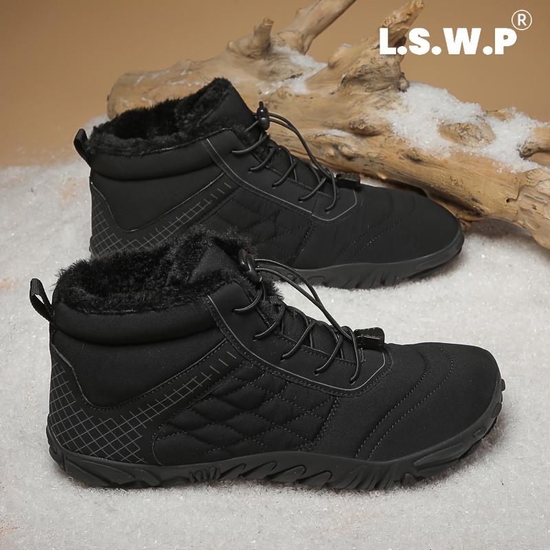 Men's Cozy Fleece-Lined Snow Boots with Reliable Traction